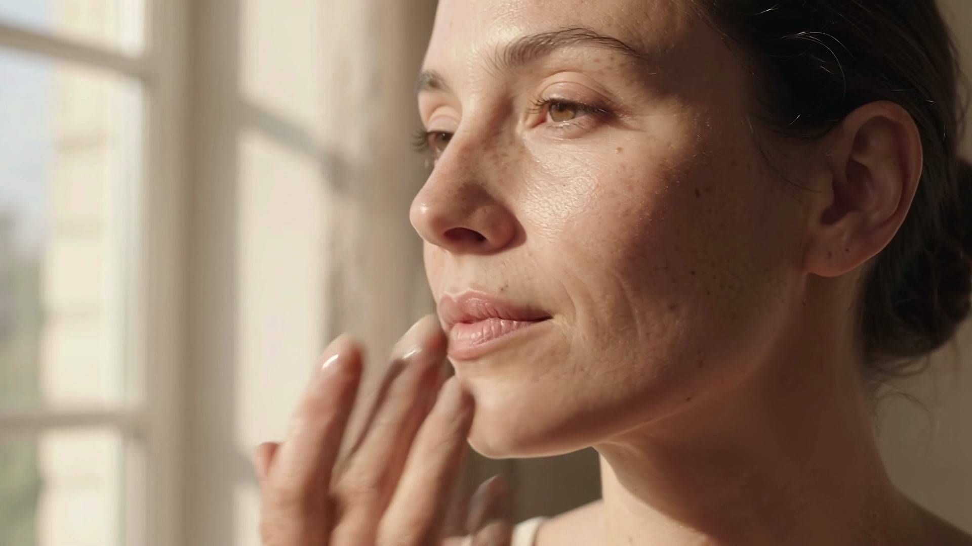Mujer aplicando sérum en la piel